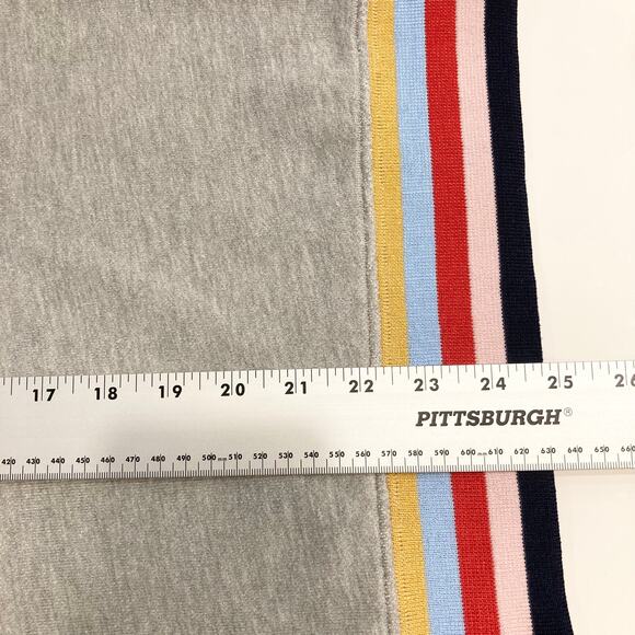 NWOT SOLD OUT NYC Sweatshirt S Limited-Edition Grey Rainbow-Stripe-Cuff&Hem Logo - Picture 9 of 10